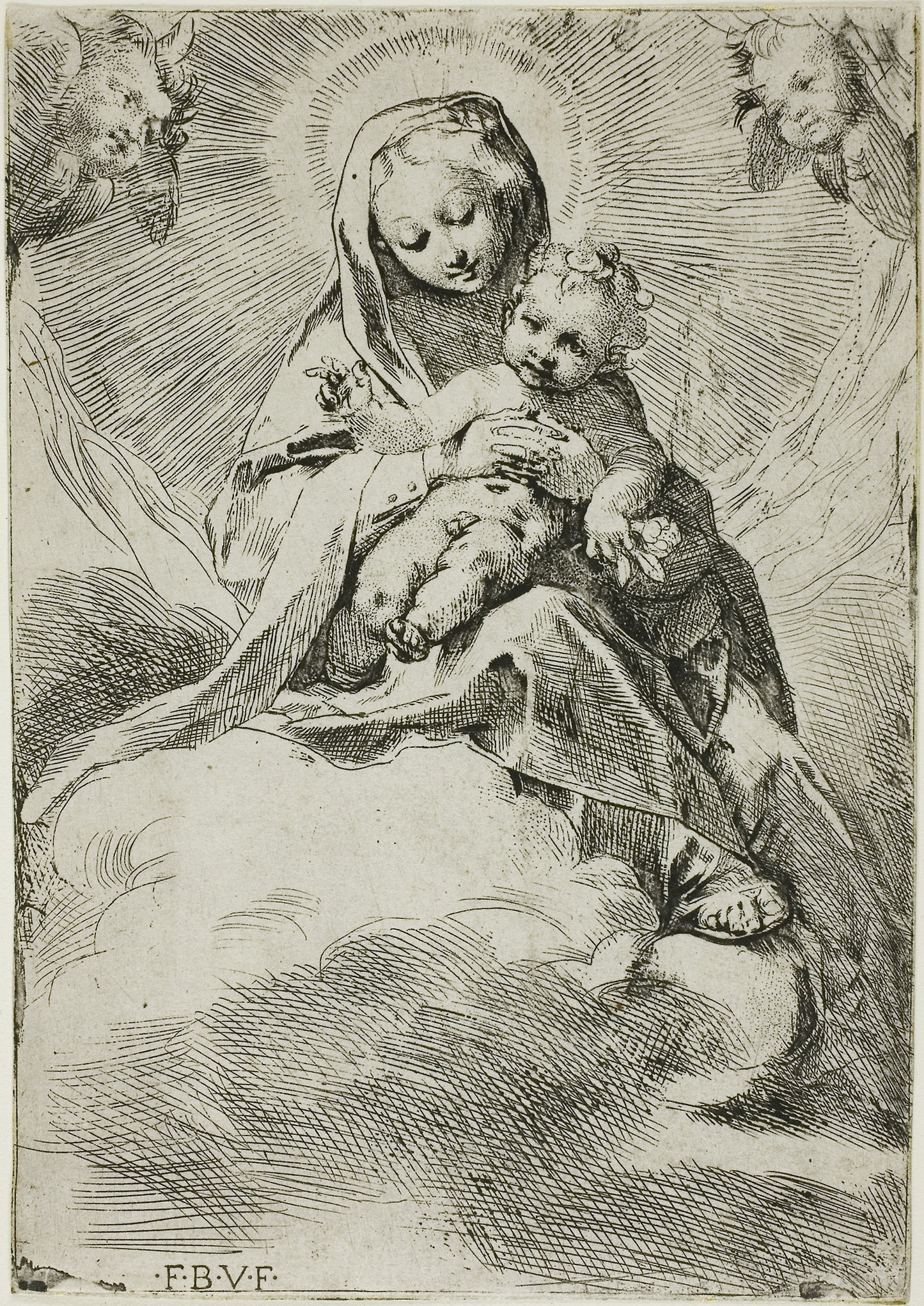 Madonna and Child on Clouds - Federico Barocci, Poster Print Wall Art