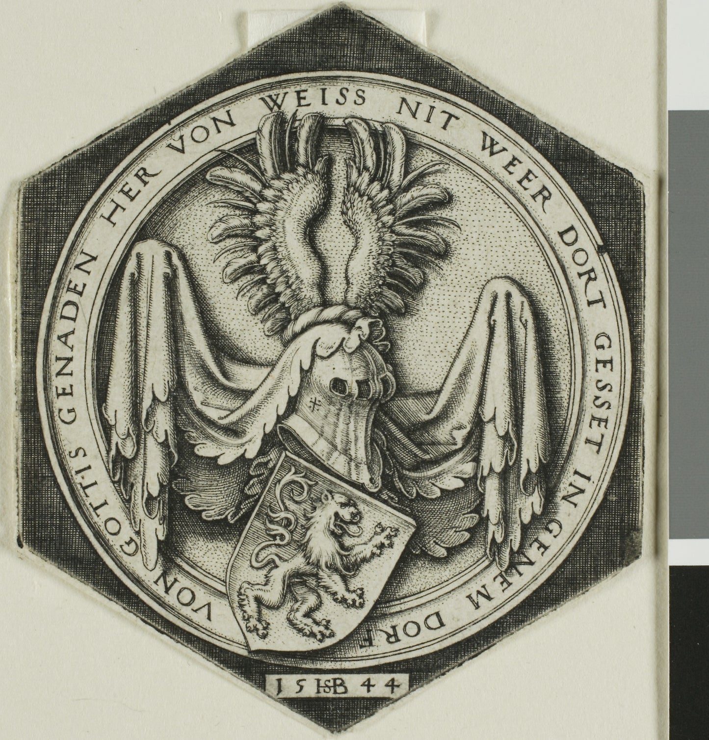 Coat of Arms with a Rampant Lion - Sebald Beham, Poster Print Wall Art
