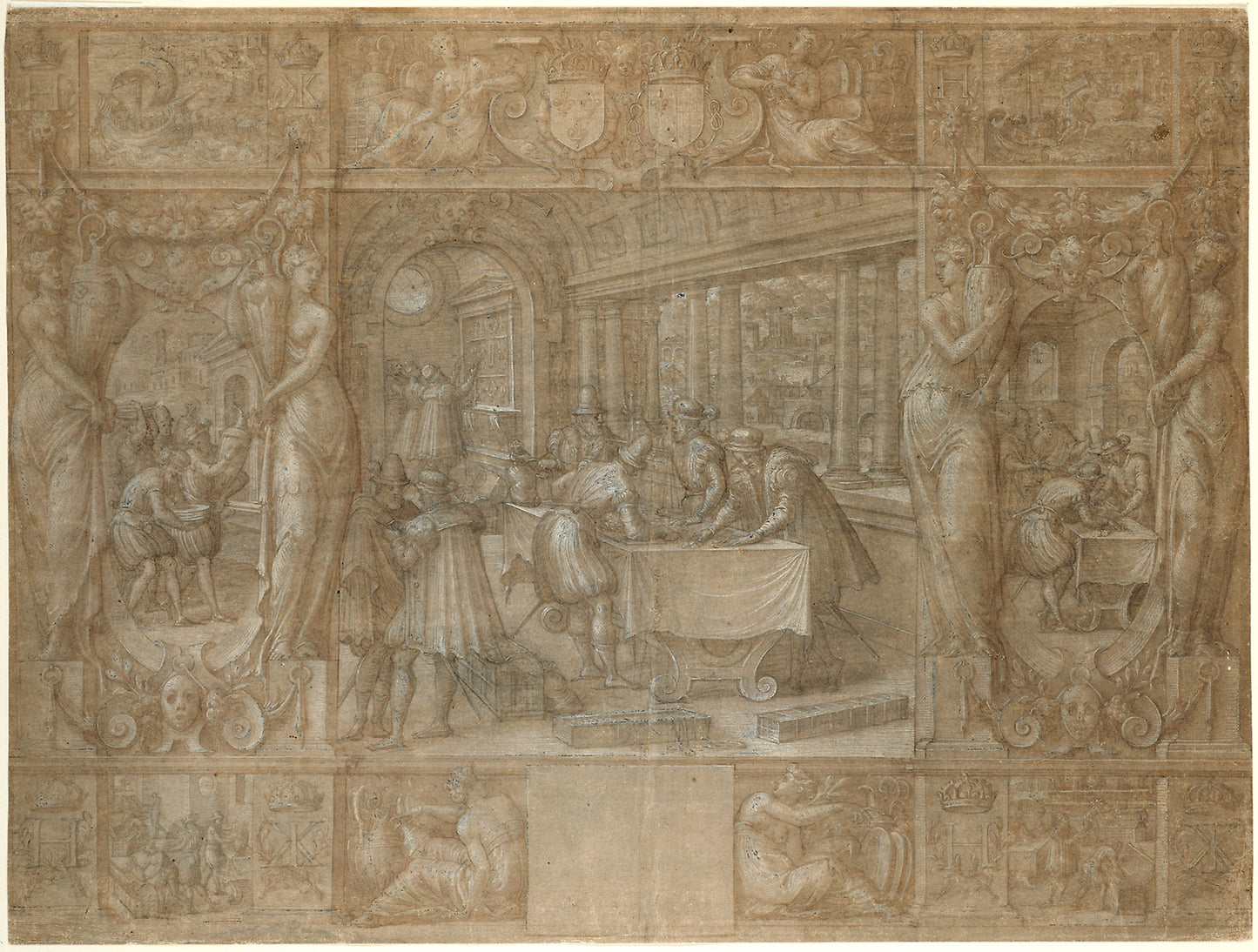Marriage of Henry II and Catherine de' Medici, The Dowry - Antoine Caron, Poster Print Wall Art