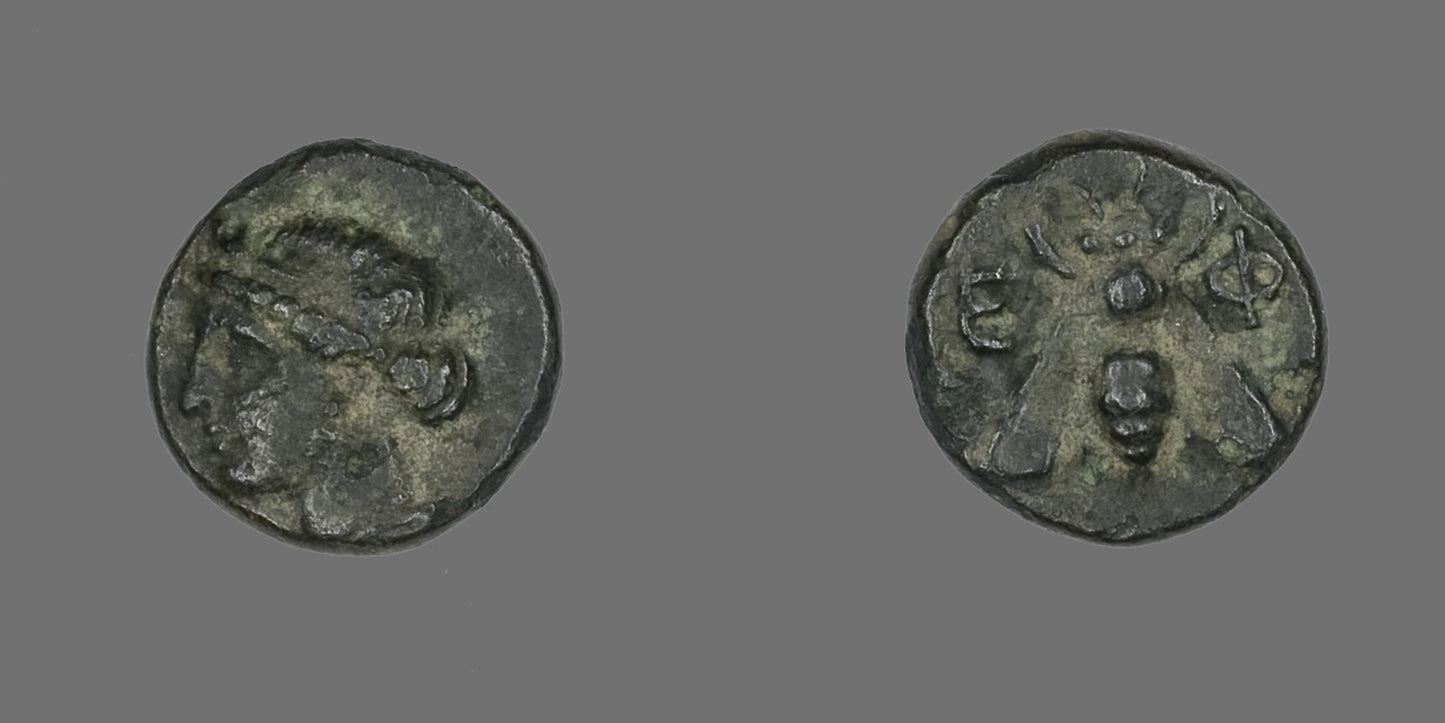 Coin Depicting the Goddess Artemis - Greek, minted in Ephesos, Poster Print Wall Art