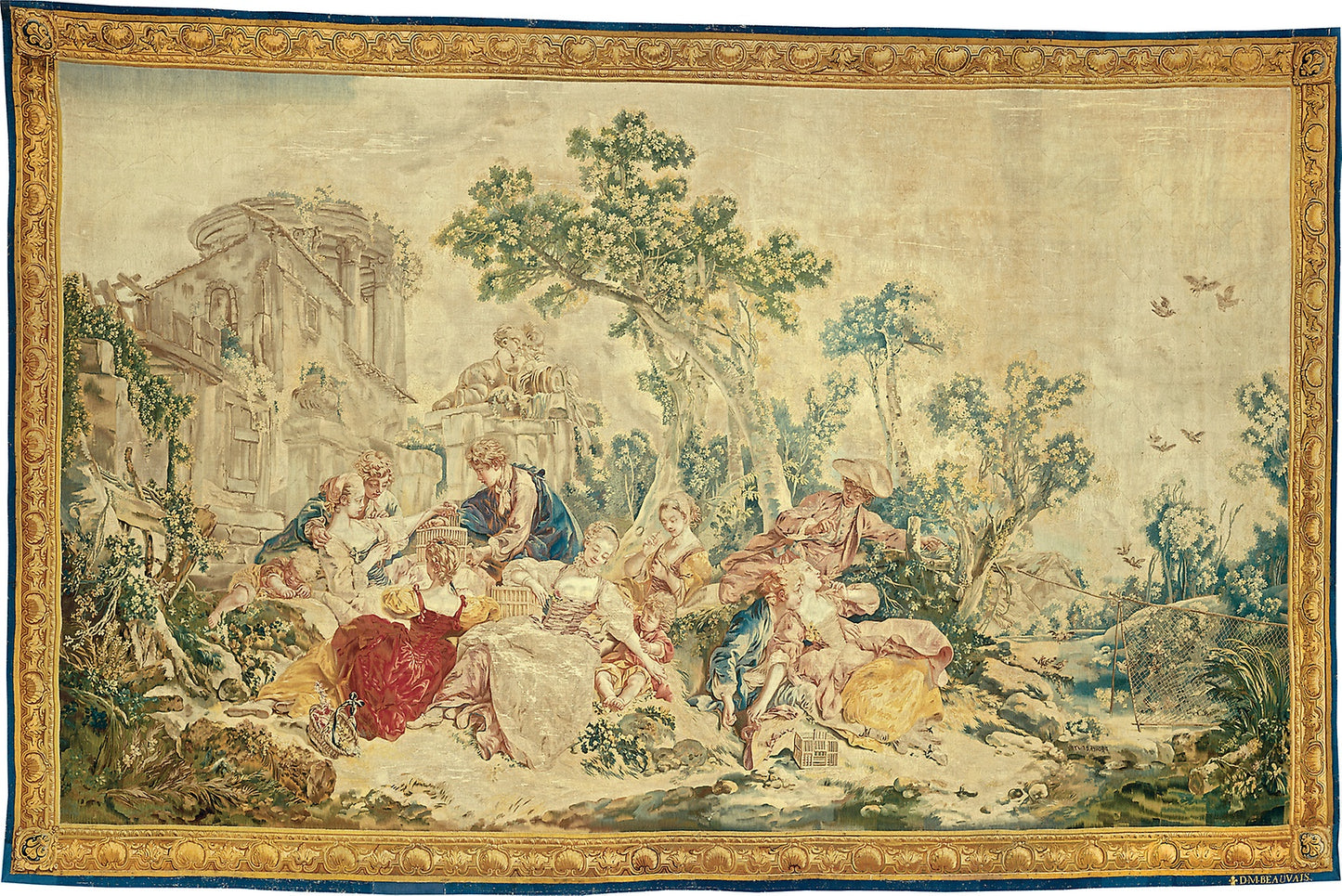 The Bird Catcher, from The Noble Pastoral - After a cartoon - François Boucher (1703–1770), Poster Print Wall Art