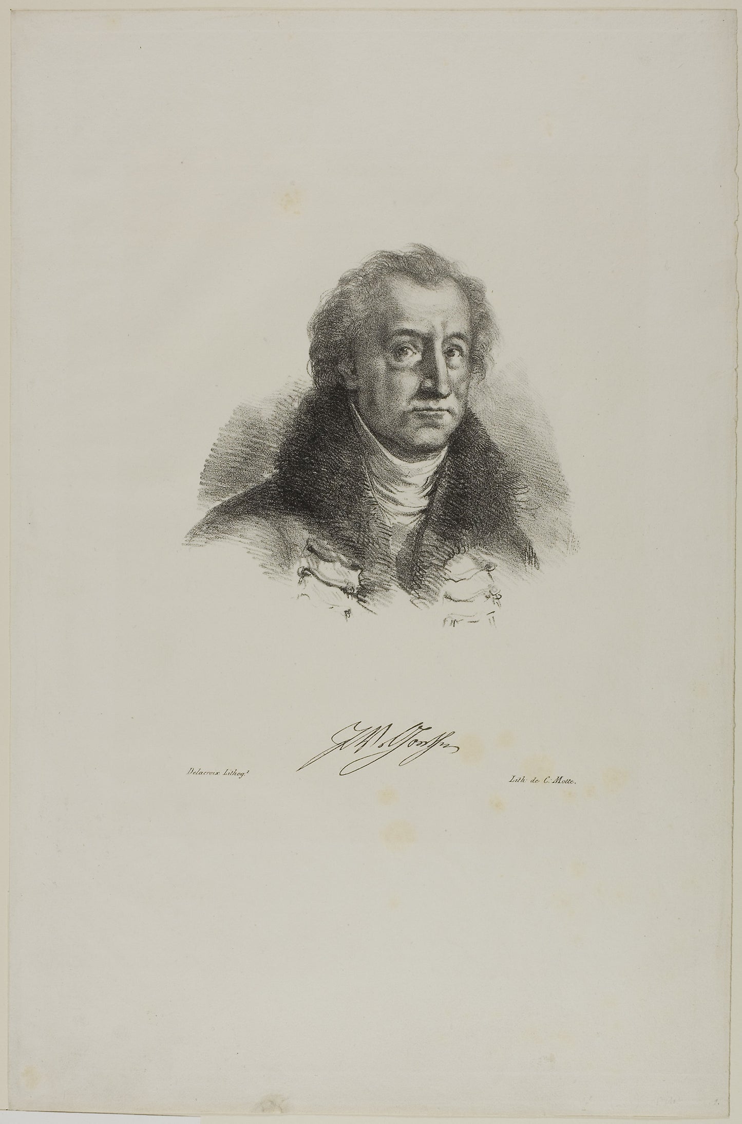Portrait of Goethe, from Faust - Eugène Delacroix, Poster Print Wall Art