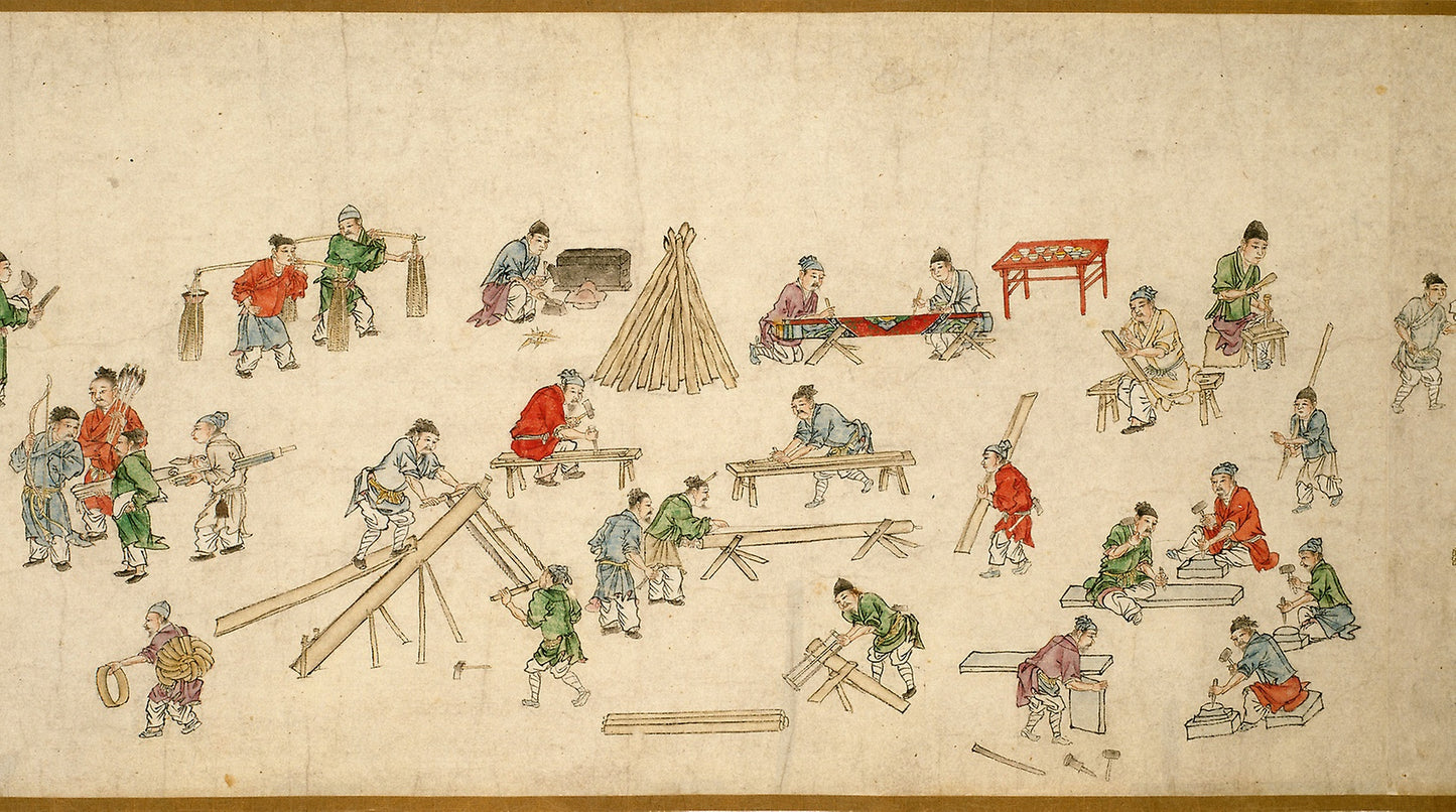 Street Scenes in Times of Peace (Taiping fenghui tu) - Zhu Yu (1293–1365), Poster Print Wall Art