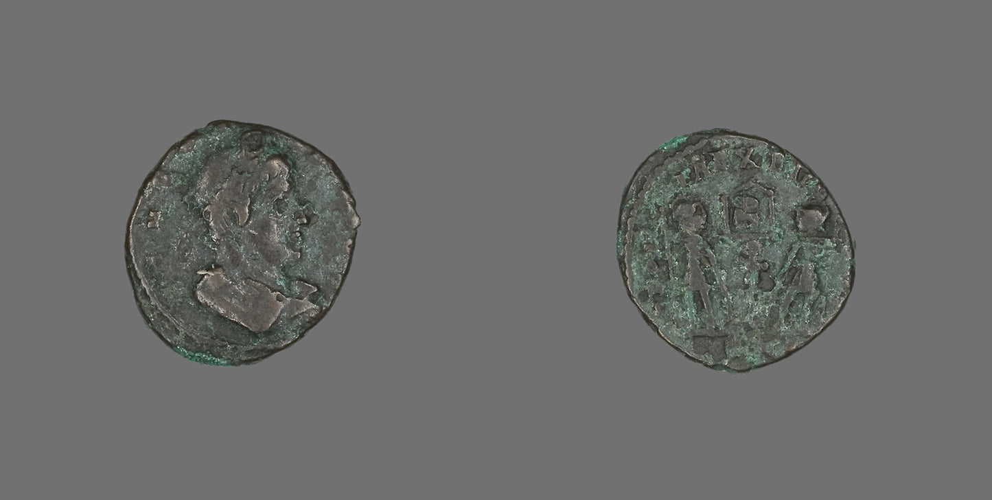Coin Depicting an Emperor - Roman, Poster Print Wall Art