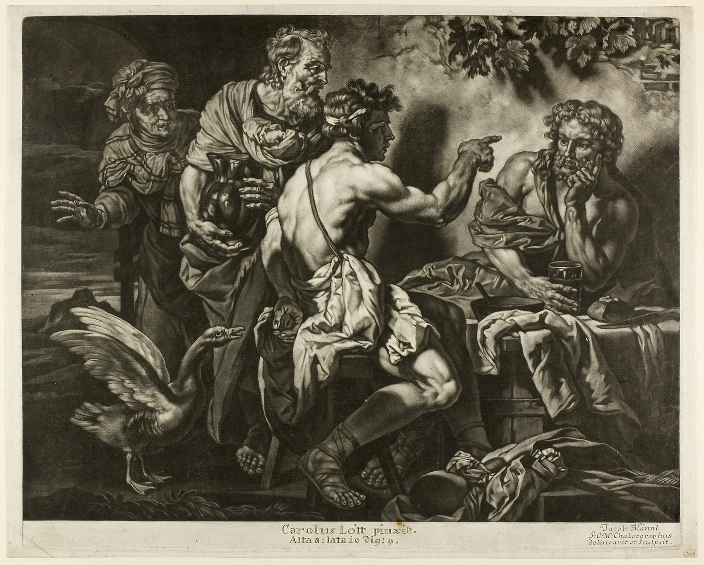 Jupiter and Mercury with Philemon and Baucis - Jacob Männl (Austrian, 1654-1712), Poster Print Wall Art