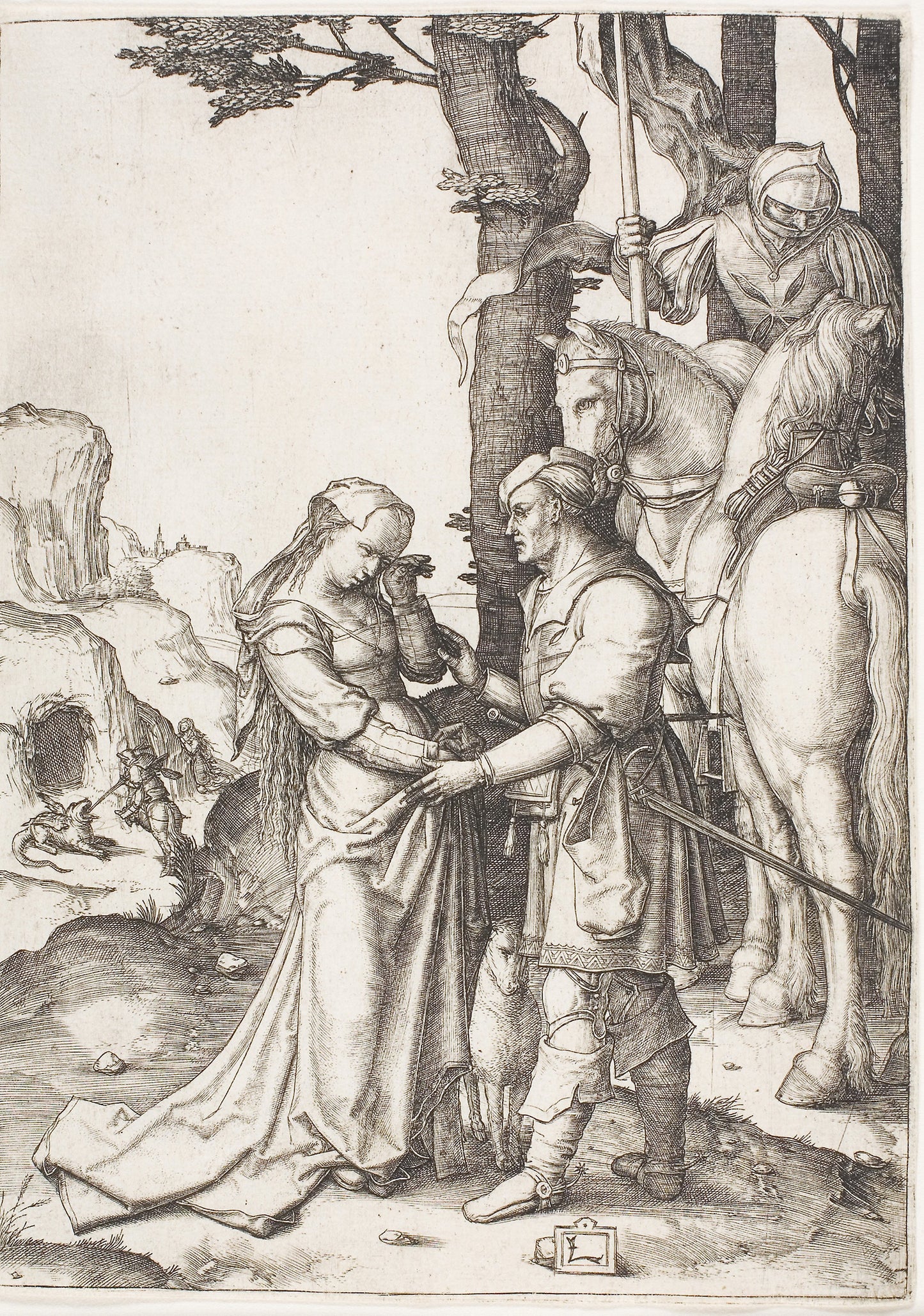 Saint George Liberating the Princess - Lucas van Leyden, Poster Print Wall Art