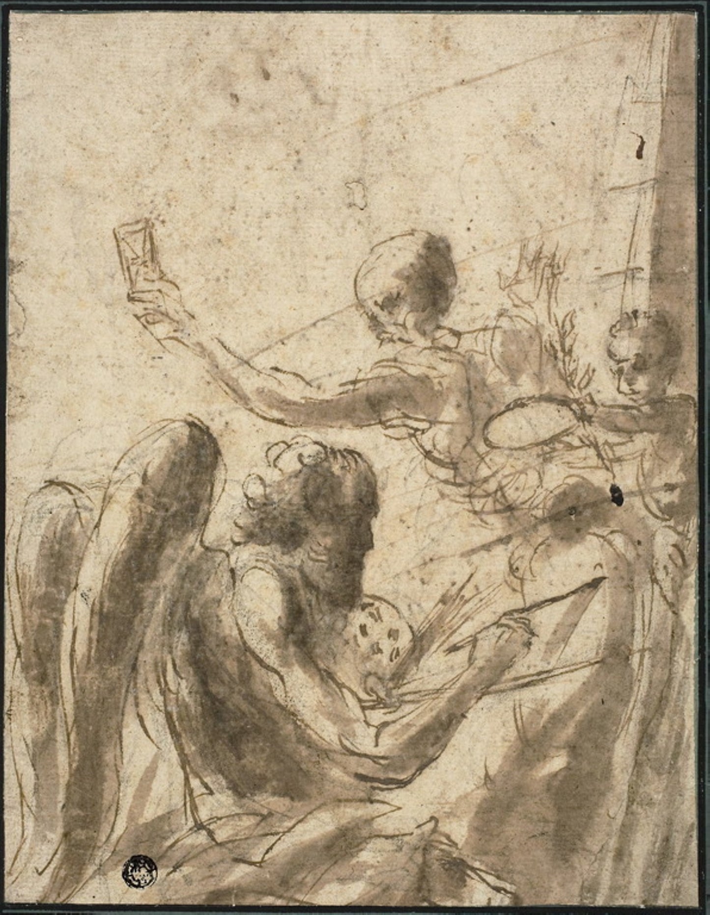 Allegory of Time and Fame - Attributed to Baccio del Bianco, Poster Print Wall Art