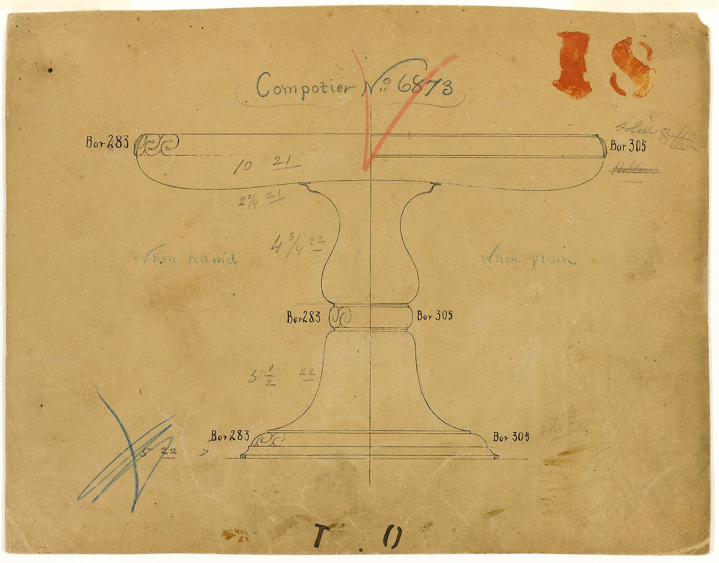 Design for Compotier No. 6873 - Tiffany and Company, Poster Print Wall Art