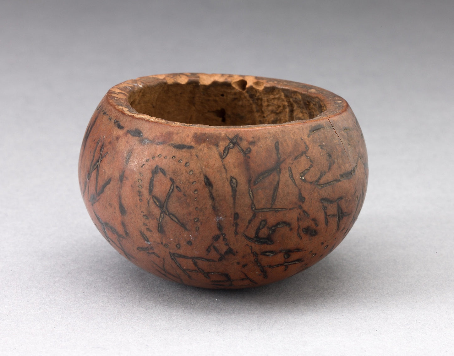 Miniature Bowl Incised and Painted with Geometric Motifs - Possibly Inca or Ica, Poster Print Wall Art