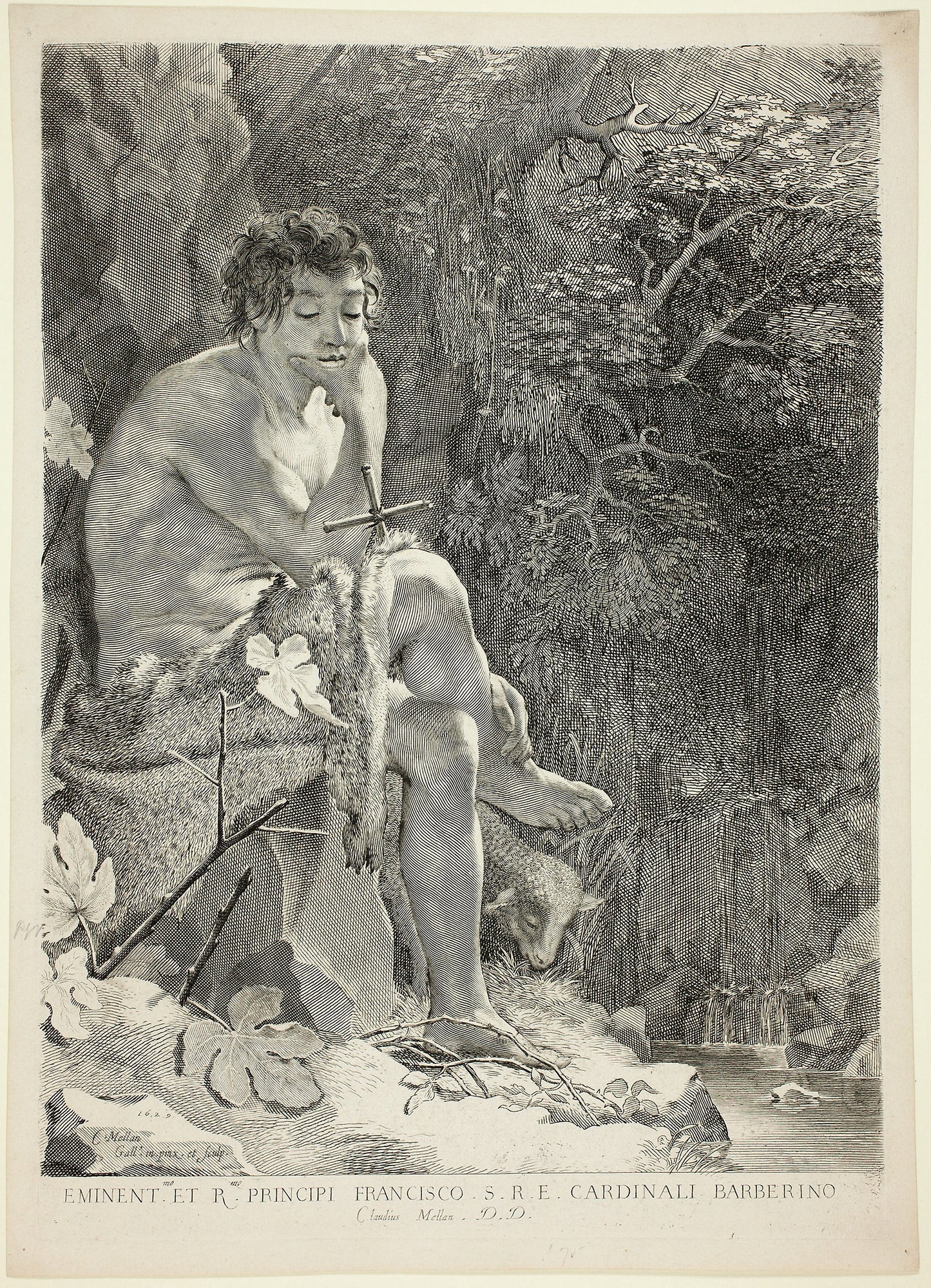 Saint John the Baptist in the Desert - Claude Mellan, Poster Print Wall Art