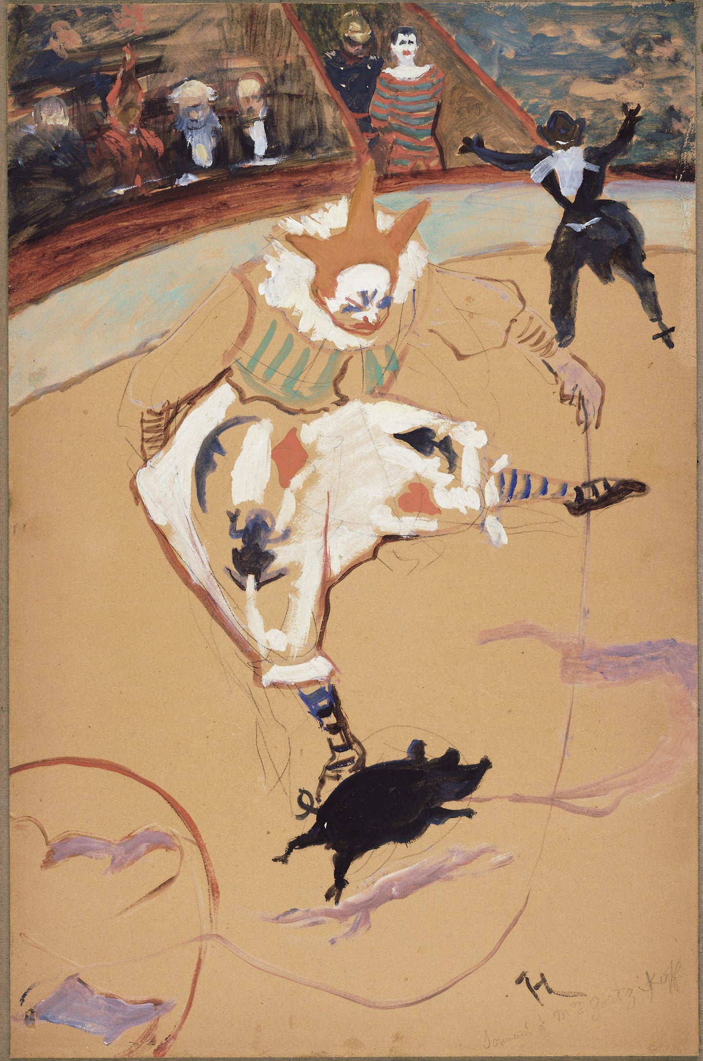 At the Circus Fernando - Medrano with a Piglet - Henri de Toulouse-Lautrec, Poster Print Wall Art