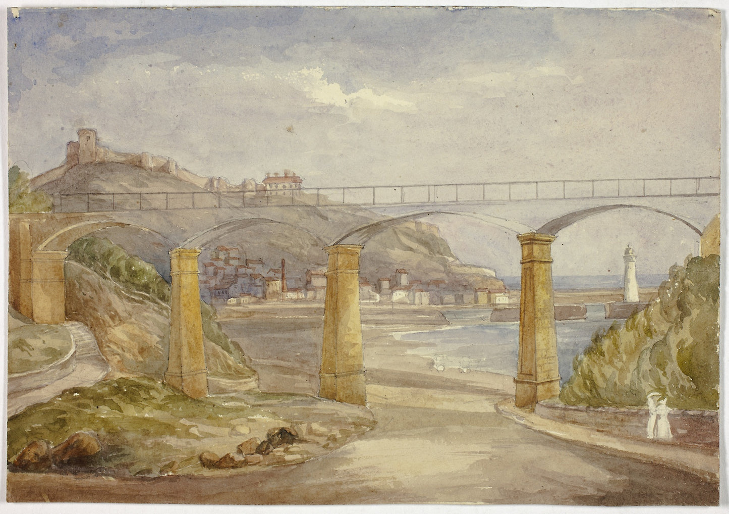 Scarborough (recto), and Sketch of House with Mother and Children (verso) - Elizabeth Murray, Poster Print Wall Art