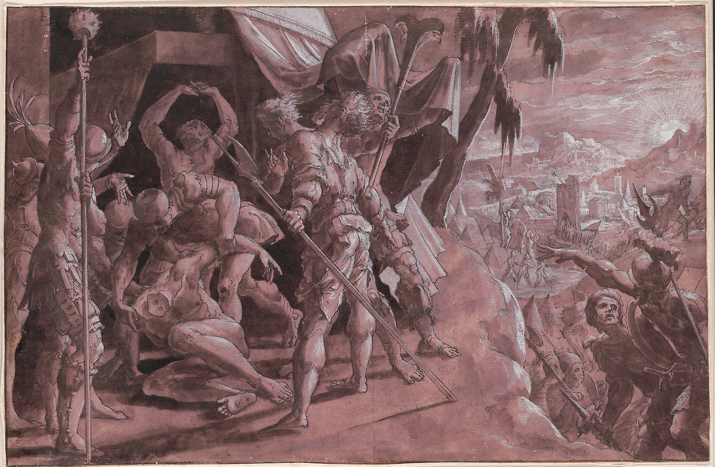 Soldiers Discovering the Body of Holofernes - Master of the Liechtenstein Adoration, Poster Print Wall Art