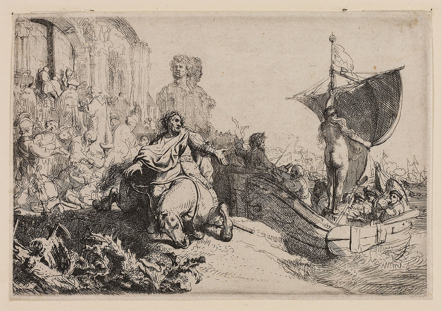 The Ship of Fortune - Rembrandt van Rijn, Poster Print Wall Art
