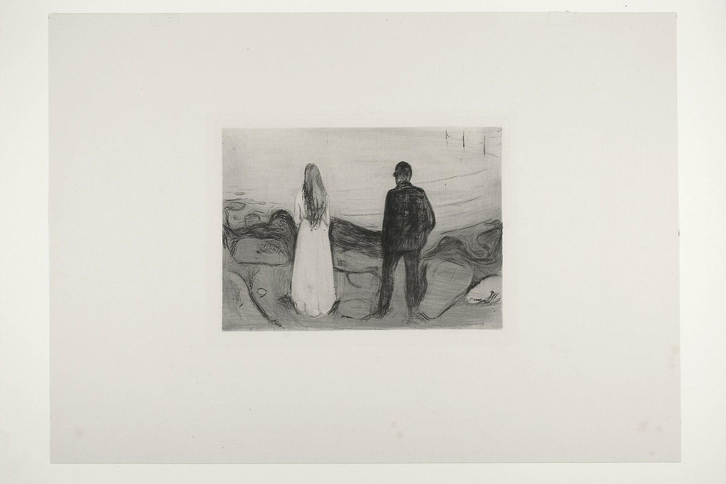 Two Human Beings. The Lonely Ones - Edvard Munch, Poster Print Wall Art
