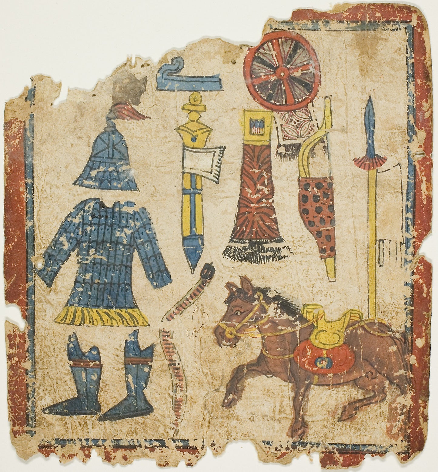Ritual Objects, from a Set of Initiation Cards (Tsakali) - Southern Tibet, Poster Print Wall Art