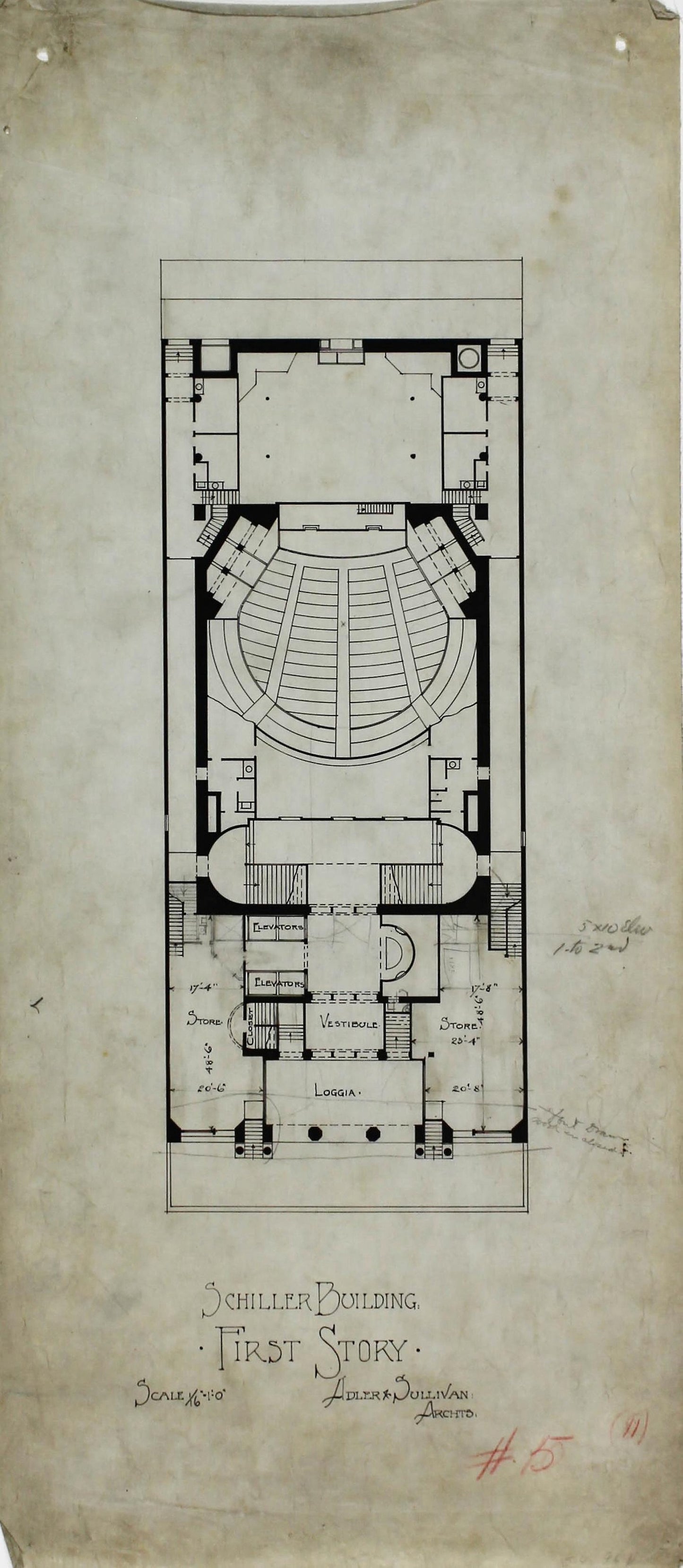 Schiller Building Rental Plans, Chicago, Illinois, Plan: Adler & Sullivan, Architects (American, 1883–1895), Poster Print Wall Art