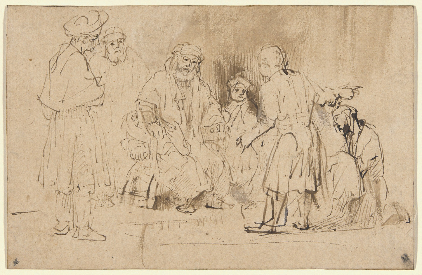 The Brothers of Joseph Reporting His Death to Jacob - probably Aert de Gelder (Dutch, 1645-1727), Poster Print Wall Art