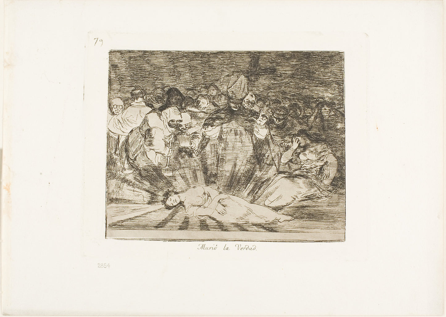 Truth has died, plate 79 from The Disasters of War - Francisco José de Goya y Lucientes, Poster Print Wall Art