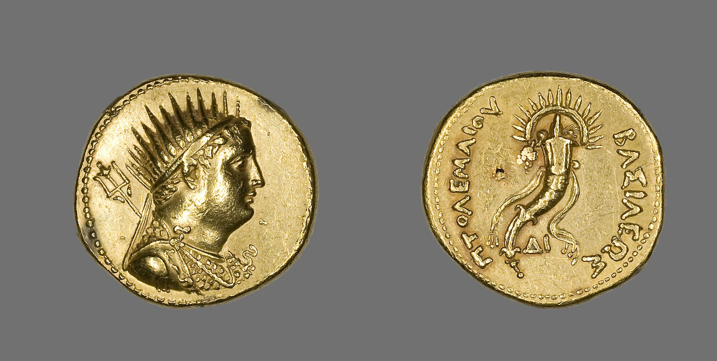 Octodrachm (Coin) Portraying King Ptolemy III Euergetes - Greco-Egyptian, Poster Print Wall Art
