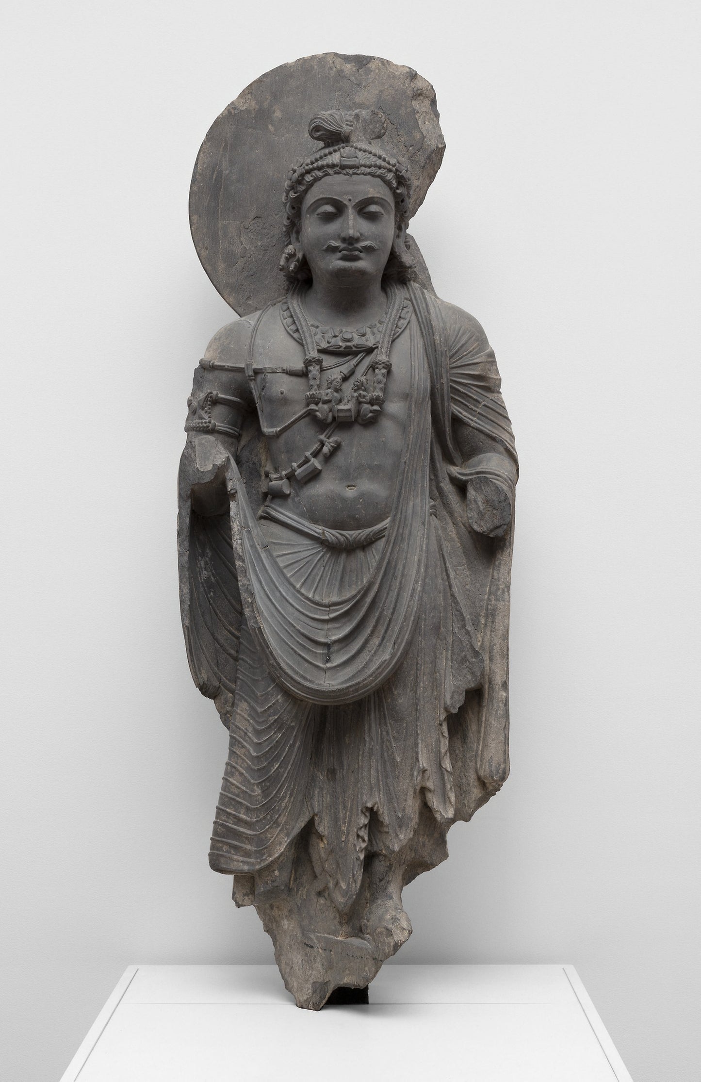 Standing Bodhisattva with Human-Figure Necklace - Present-day Pakistan, Poster Print Wall Art
