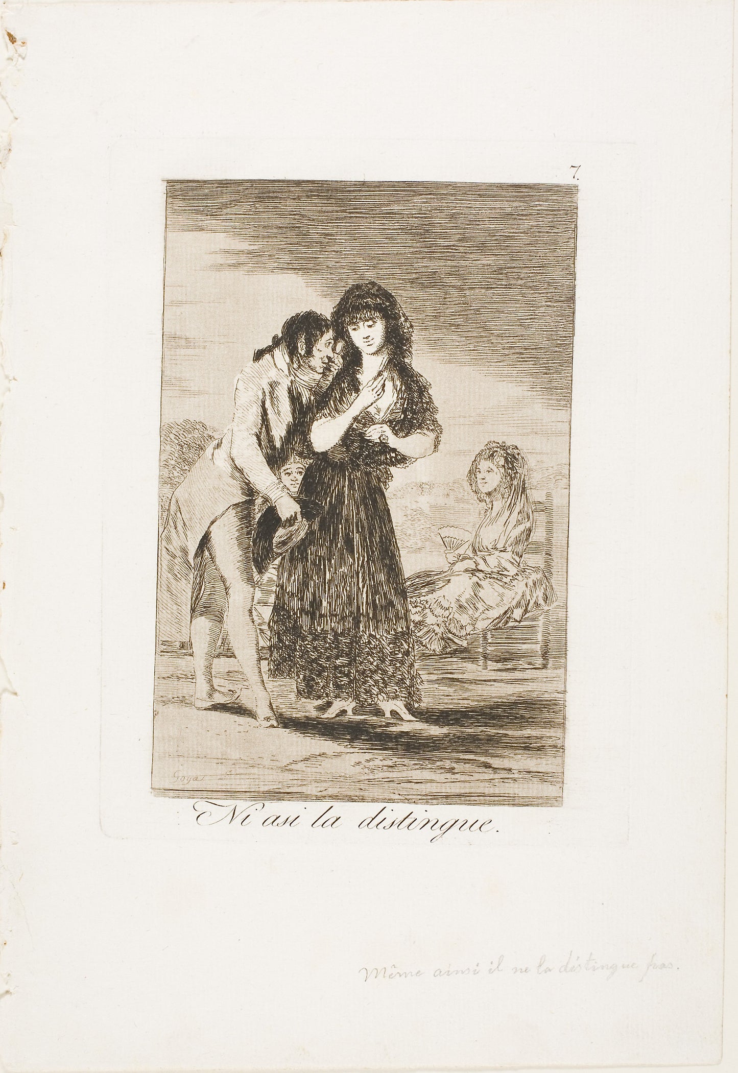 Even Thus he Cannot Make Her Out, plate seven from Los Caprichos - Francisco José de Goya y Lucientes, Poster Print Wall Art