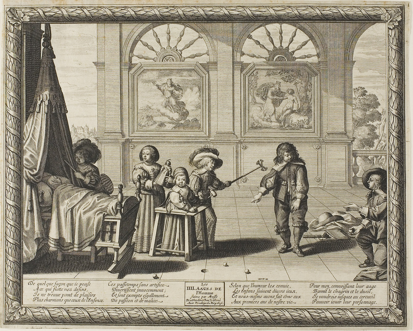 Childhood: Depicting the Four Ages of Man: Abraham Bosse, Poster Print Wall Art