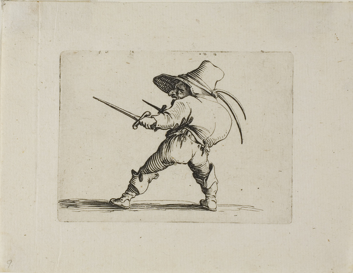 The Duelist with a Sword and a Dagger, from Varie Figure Gobbi - Jacques Callot, Poster Print Wall Art