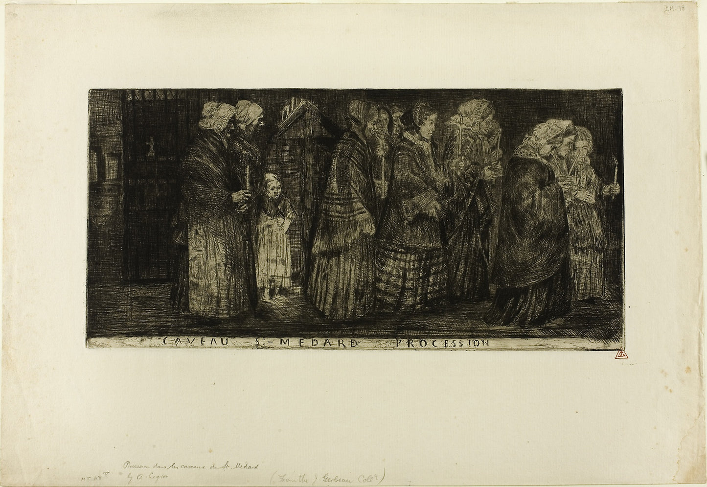 Procession in the Crypt of St. Medard - Alphonse Legros, Poster Print Wall Art