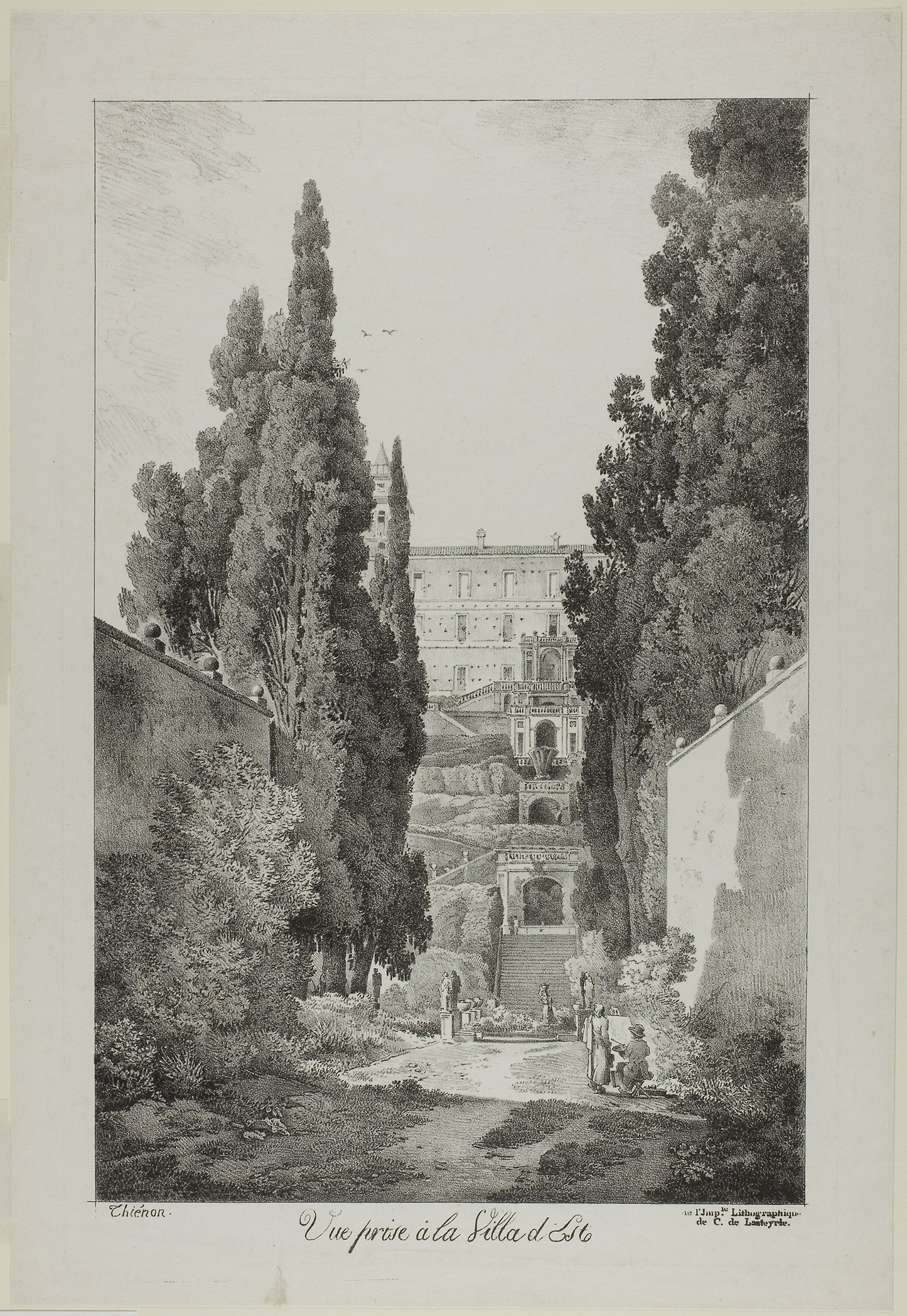 View of the Villa d'Este - Claude Thiénon (French, 1772-1846), Poster Print Wall Art