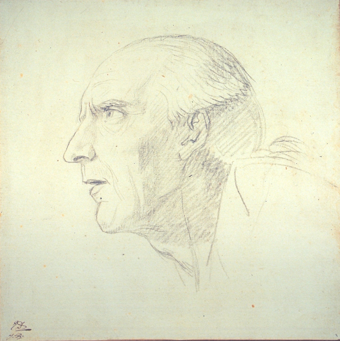 Head of an Old Man in Profile - Jacques Louis David, Poster Print Wall Art