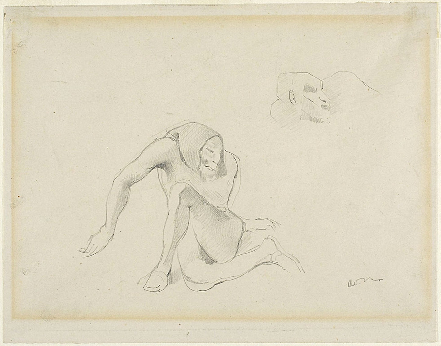Two Grotesque Figures - Odilon Redon (French, 1840-1916), Poster Print Wall Art