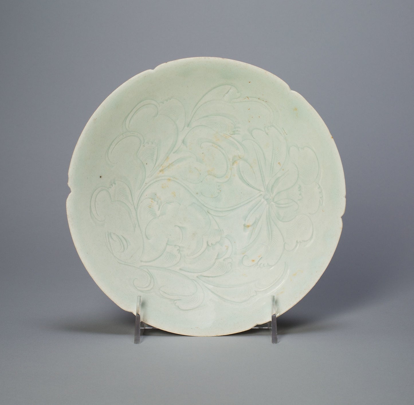 Foliate Bowl with Stylized Poeny Spray - China, Poster Print Wall Art
