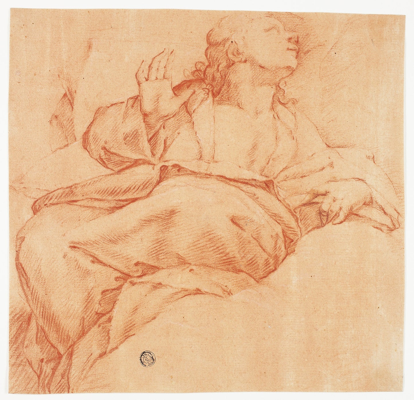 Evangelist Looking Upward - Luca Giordano, Poster Print Wall Art
