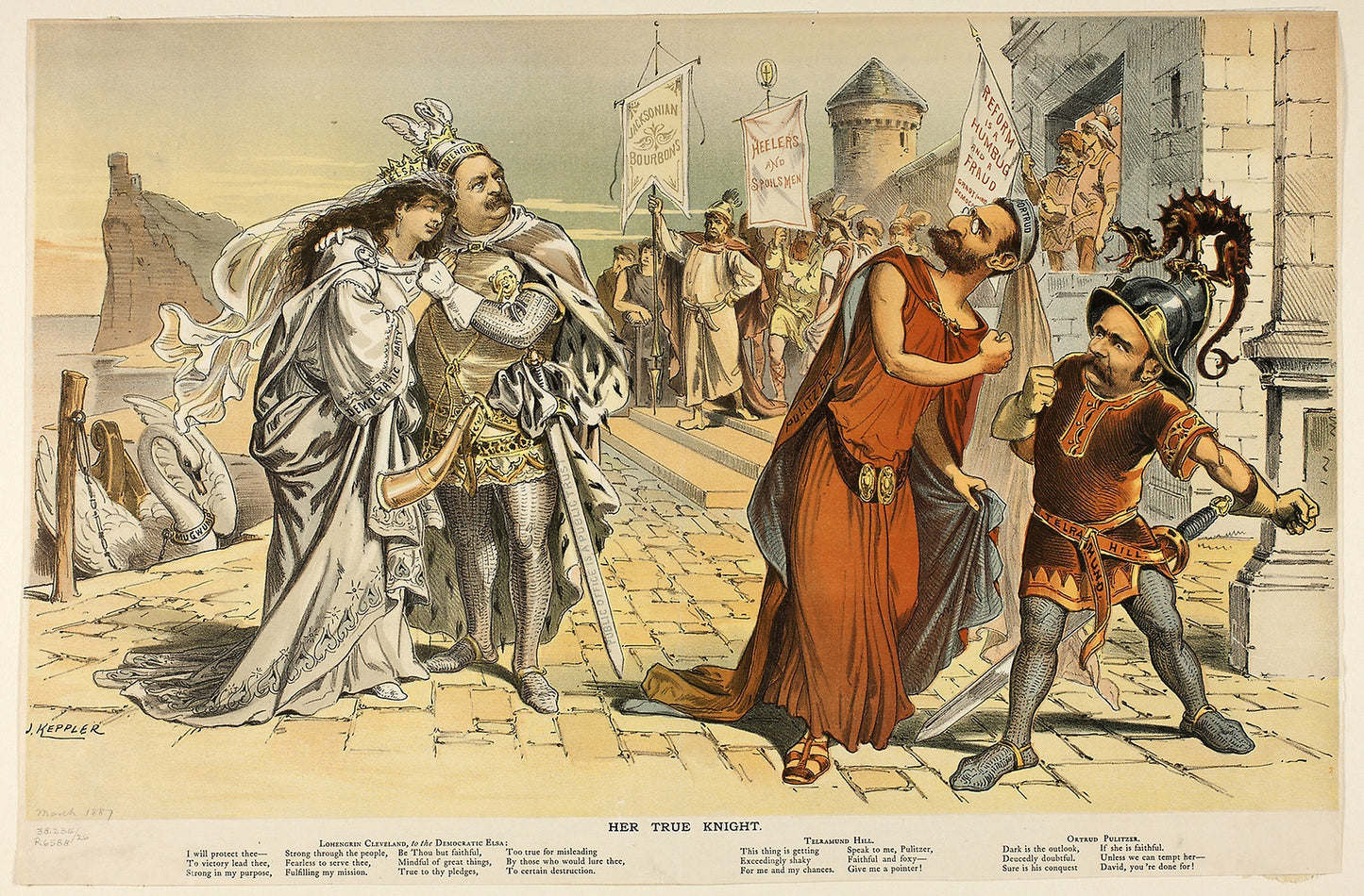 Her True Knight, from Puck: Joseph Keppler,16x12"(A3) Poster