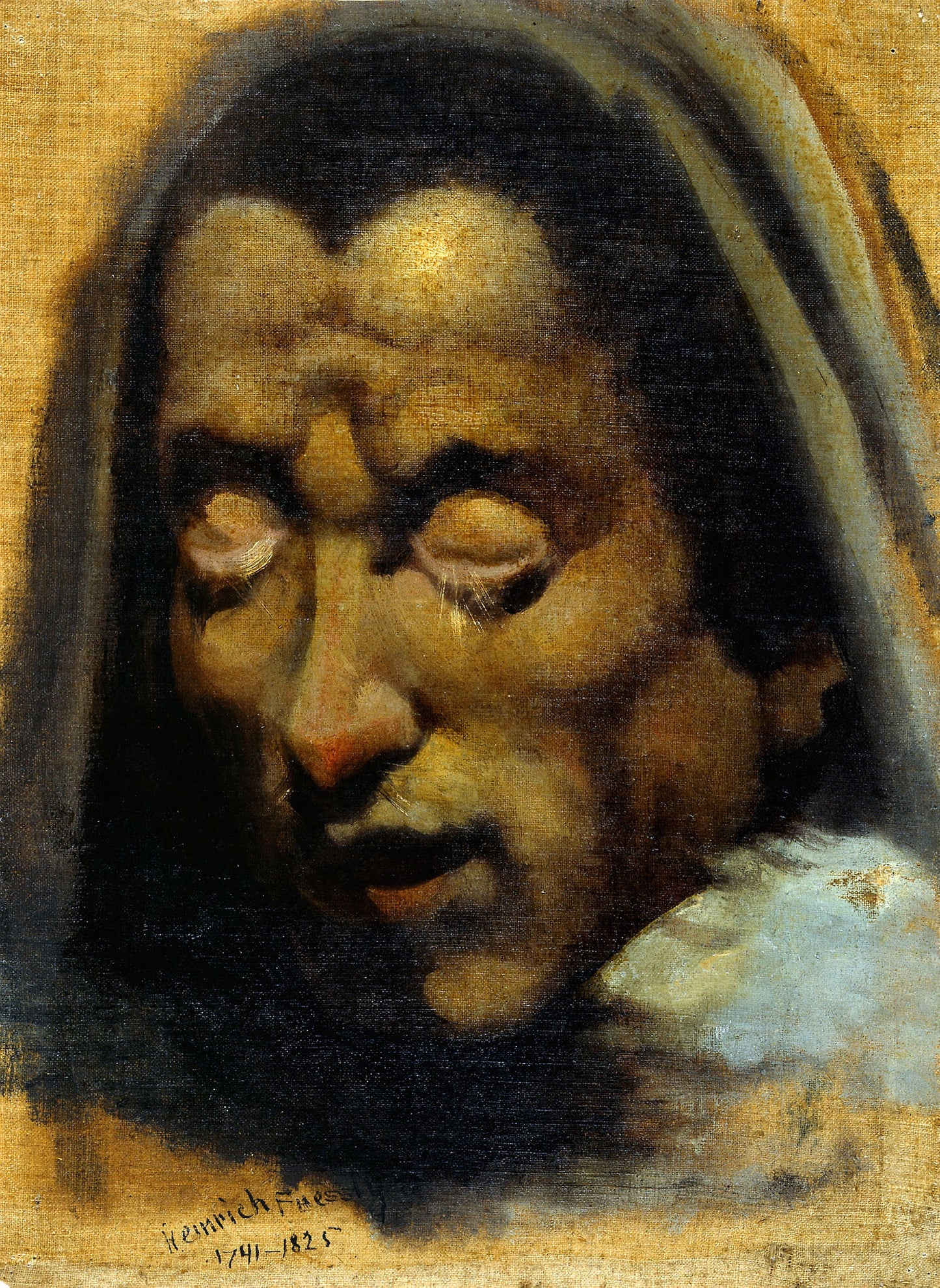 Head of a Damned Soul from Dante's "Inferno," (verso) - Henry Fuseli, Poster Print Wall Art