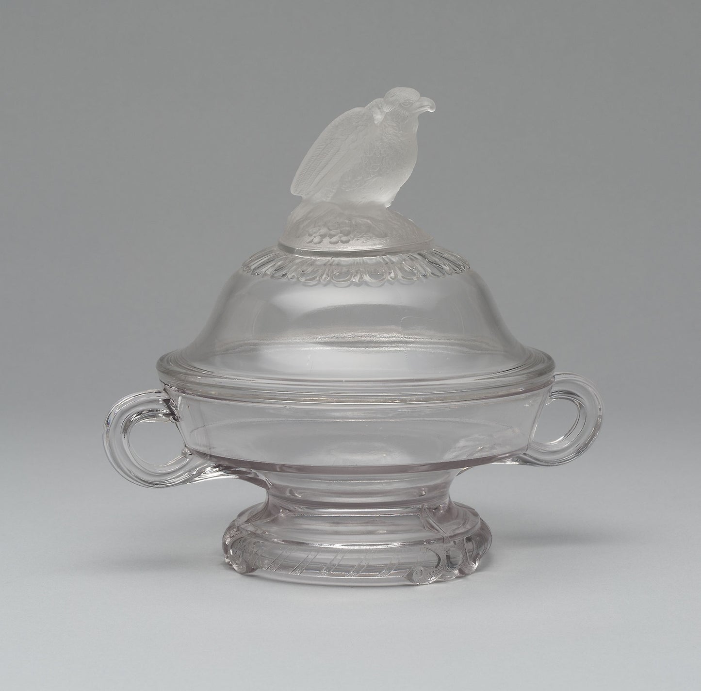 Old Abe/Frosted Eagle covered footed dish: Attributed to Crystal Glass Company, Poster Print Wall Art