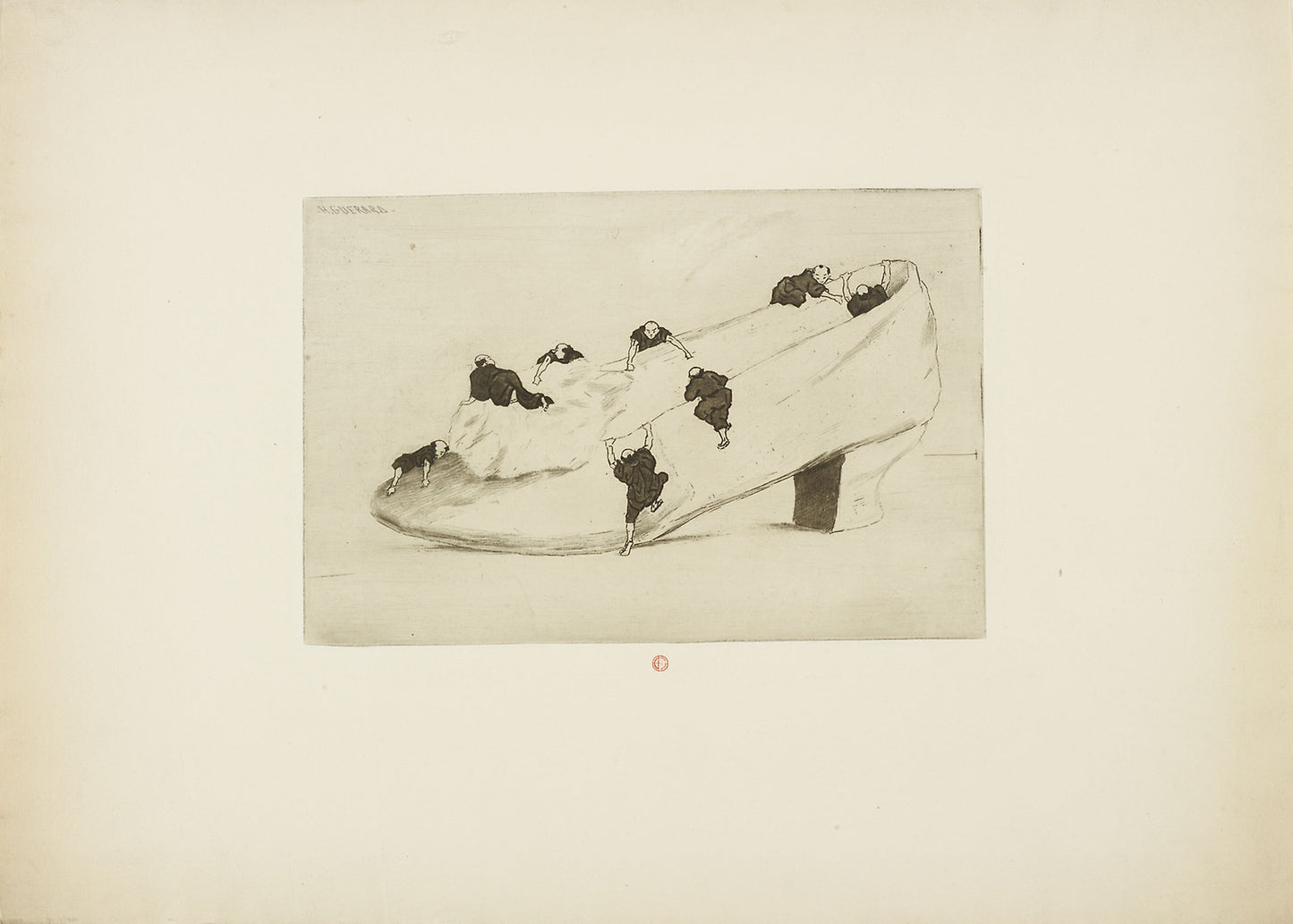 The Assault of the Shoe - Henri Charles Guérard, Poster Print Wall Art