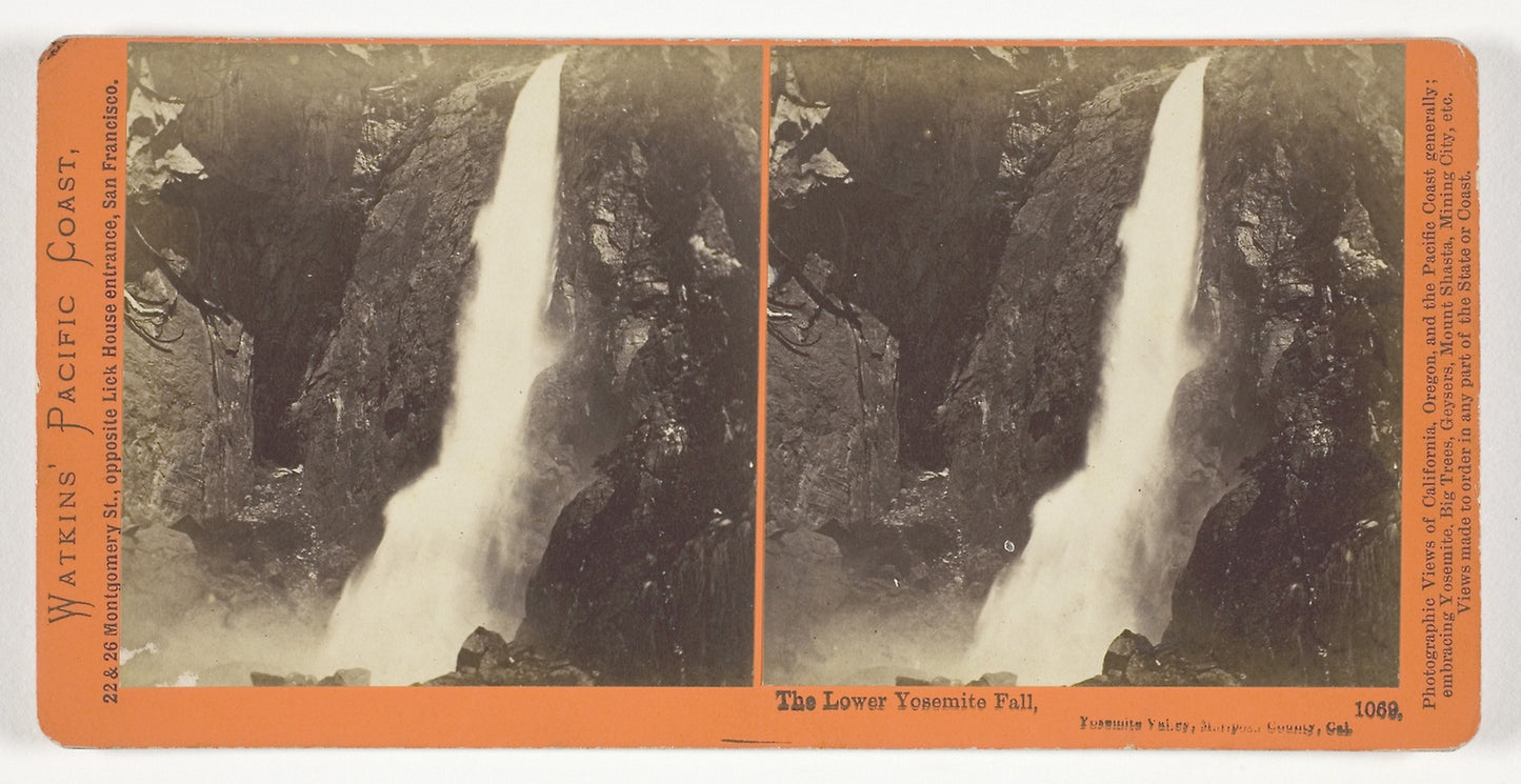 The Lower Yosemite Fall, Yosemite Valley, Mariposa County, Cal. - Carleton Watkins, Poster Print Wall Art