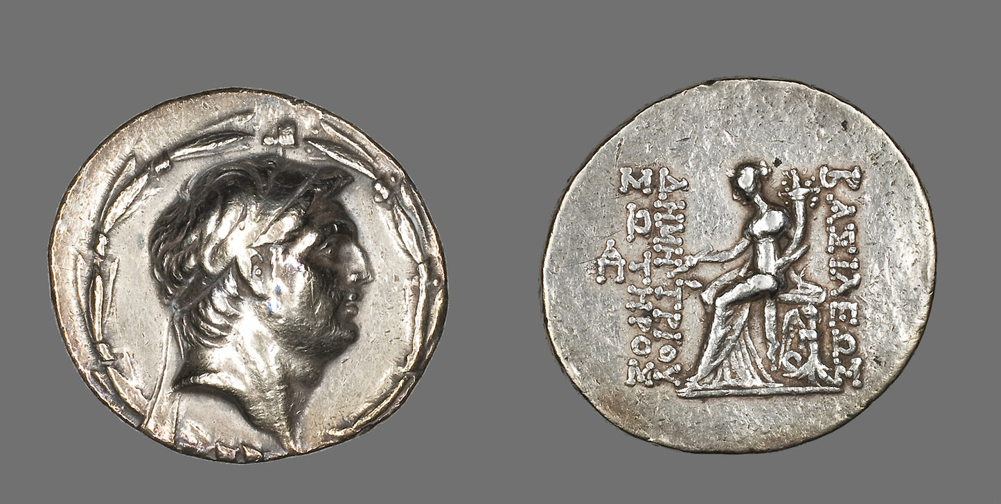 Tetradrachm (Coin) Portraying Demetrius I Soter of Syria - Greek, minted in Apamea, Poster Print Wall Art