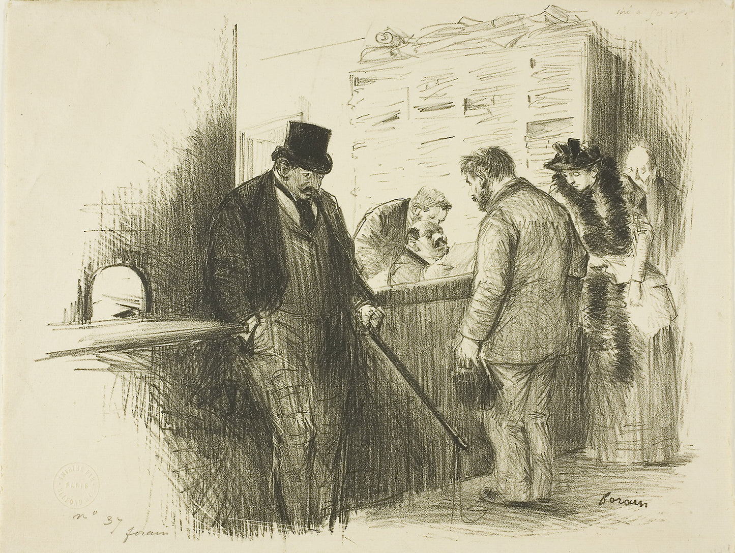 At the Bailiff's - Jean Louis Forain, Poster Print Wall Art