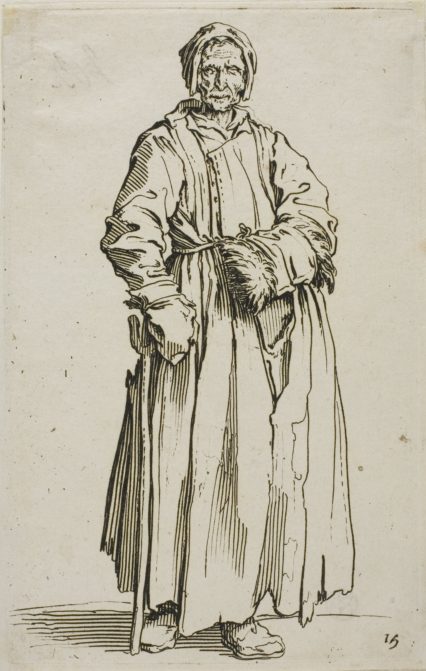 The One-Eyed Woman, plate fifteen from The Beggars - Jacques Callot, Poster Print Wall Art