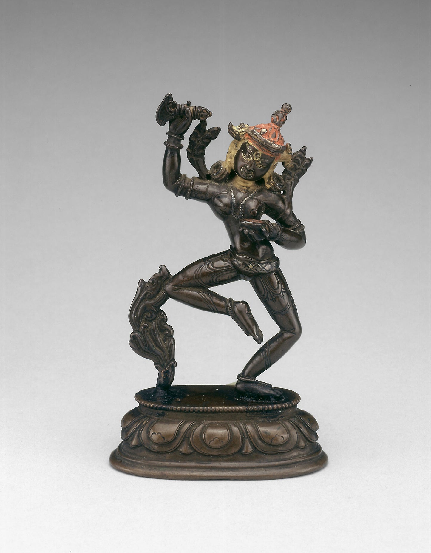 Goddess Vajravarahi Dancing with Chopper (karttrika) and Skullcup (kapala) - Tibet, Poster Print Wall Art