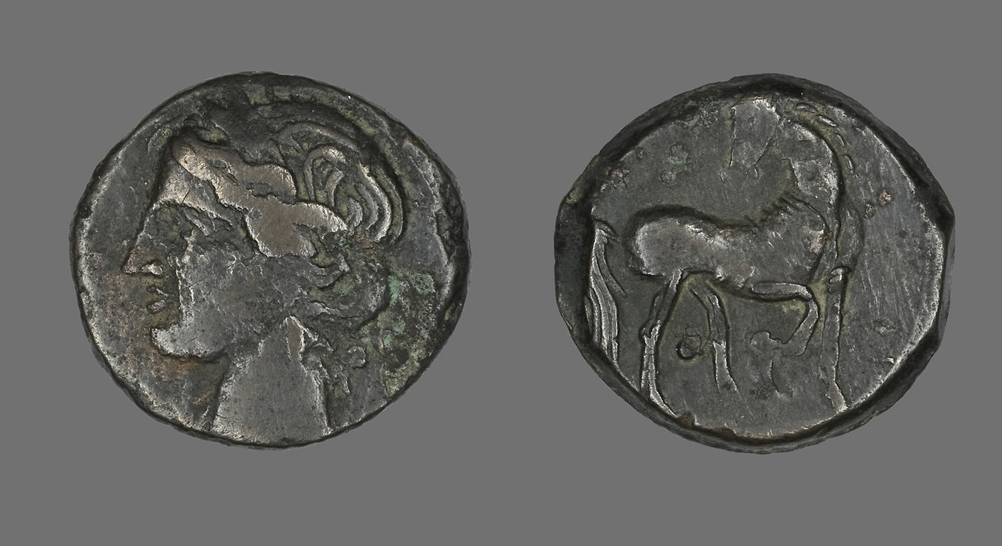 Coin Depicting the Goddess Persephone (?) - Greek, Poster Print Wall Art