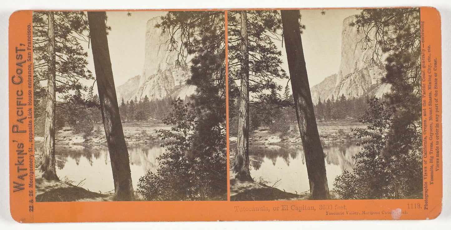 Tutocanula, or El Capitan, 3600 ft., Yosemite Valley, Mariposa County, Cal. - Carleton Watkins, Poster Print Wall Art