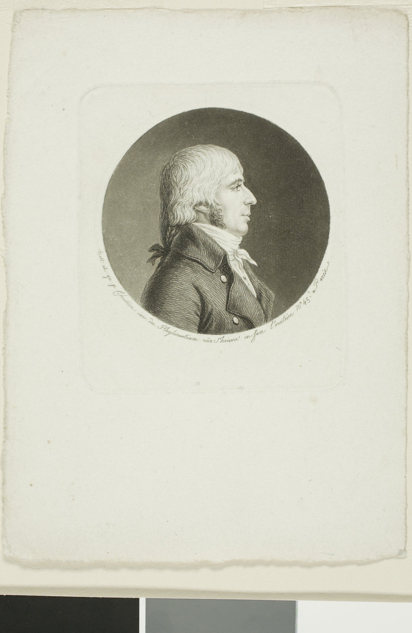 Portrait of a Man with White Hair in a Pigtail - Giles Louis Chrétien, Poster Print Wall Art