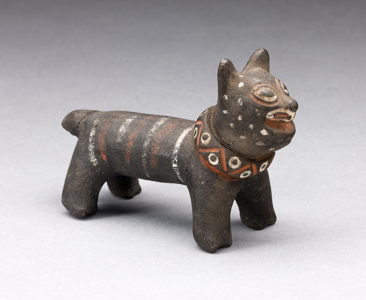 Figurine in the Form of a Striped Feline Wearing Collar - Inca, Poster Print Wall Art