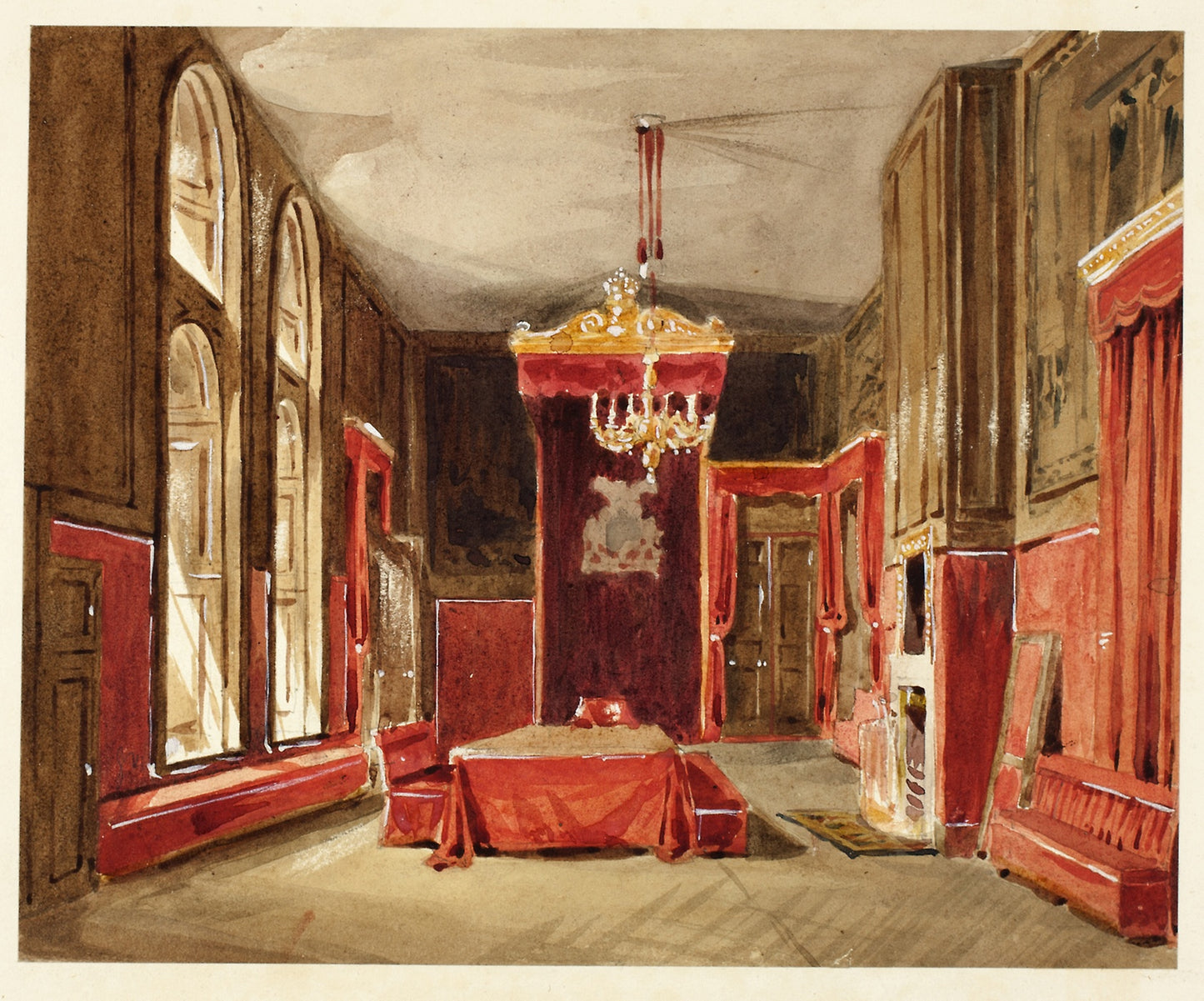 Study for Drawing Room, St. James, from Microcosm of London - Augustus Charles Pugin, Poster Print Wall Art