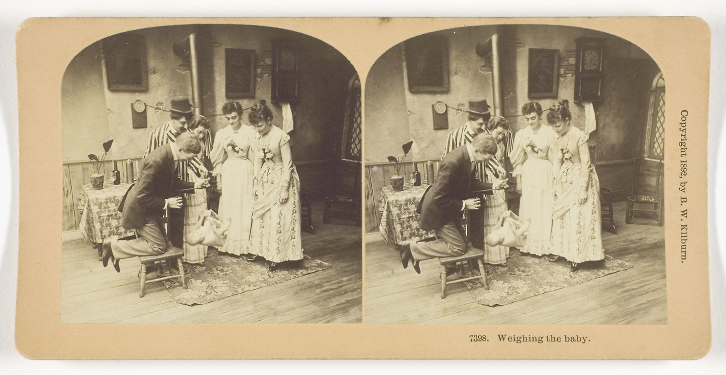 Weighing the Baby - B. W. Kilburn, Poster Print Wall Art