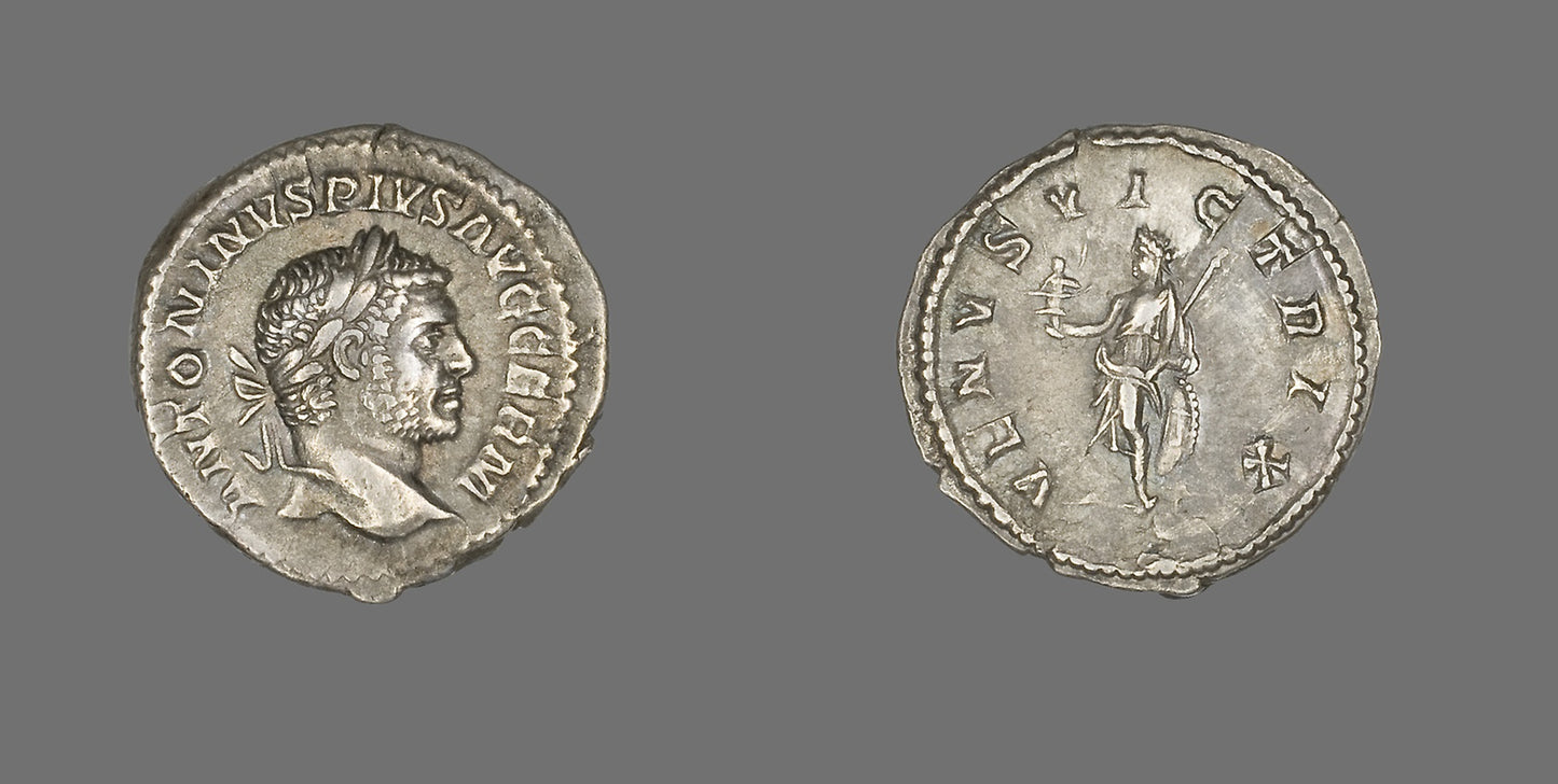 Denarius (Coin) Portraying Emperor Antoninus Pius - Roman, minted in Rome, Poster Print Wall Art